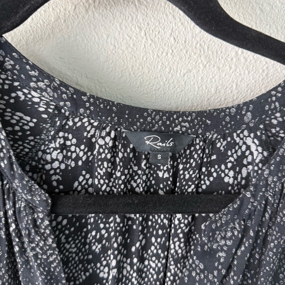 Rails Jasmine Animal Print Long Sleeve Minidress Charcoal Textured Leopard Small - Picture 5 of 13